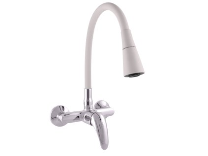 SÁZAVA - Umyvadlová/dřezová baterie s flexibilním ramínkem, Chrom/Šedá SA502.5/13S, RAV Slezák (Barva chrom/šedá, Rozměr 100 mm)