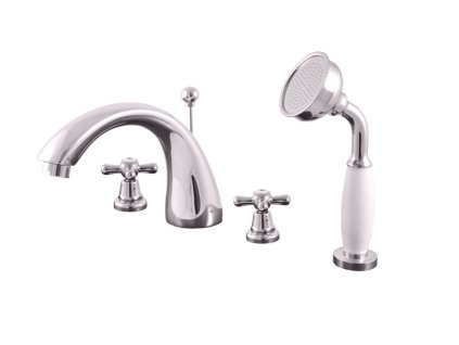 MORAVA RETRO - Vanová baterie 4-otvorová, Chrom MK169.0S, RAV Slezák (Barva Chrom, Rozměr 3,8")