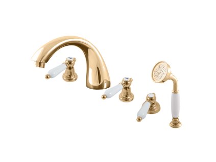 MORAVA RETRO - Vanová baterie 4-otvorová, Chrom MK569.0P, RAV Slezák (Barva Chrom, Rozměr 3,8")