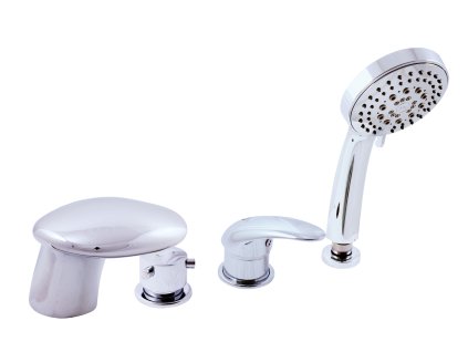DUNAJ - Vanová baterie 4-otvorová, vodopád, Chrom D471.0P, RAV Slezák (Barva Chrom, Rozměr 3,8")