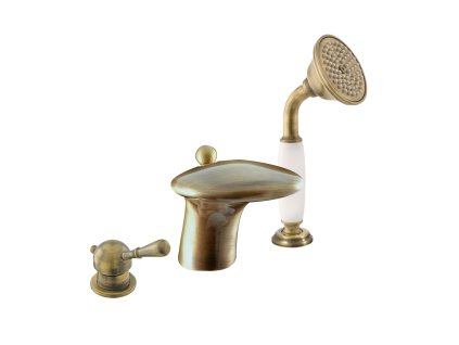 LABE - Vanová baterie 3-otvorová, Stará mosaz (Bronz) L471.0SSM, RAV Slezák (Barva Stará mosaz (Bronz), Rozměr 3,8")