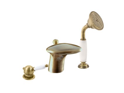 LABE - Vanová baterie 3-otvorová, Stará mosaz (Bronz) L571.0SSM, RAV Slezák (Barva Stará mosaz (Bronz), Rozměr 3,8")