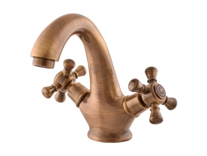 MORAVA RETRO - Umyvadlová baterie bez výpusti, Stará mosaz (Bronz) MK328.0SM, RAV Slezák (Barva Stará mosaz (Bronz), Rozměr 3,8")