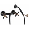 MORAVA RETRO - Sprchový set s baterií, Černá matná/Stará mosaz (Bronz) MK180.5/2CMATSM, RAV Slezák (Barva Černá matná/Stará mosaz (Bronz), Rozměr 100 mm)