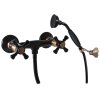 MORAVA RETRO - Sprchový set s baterií, Černá matná/Stará mosaz (Bronz) MK380.5/2CMATSM, RAV Slezák (Barva Černá matná/Stará mosaz (Bronz), Rozměr 100 mm)