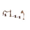 MORAVA RETRO - Vanová baterie 5-otvorová, Stará mosaz (Bronz) MK564.0PSM, RAV Slezák (Barva Stará mosaz (Bronz), Rozměr 3,8")