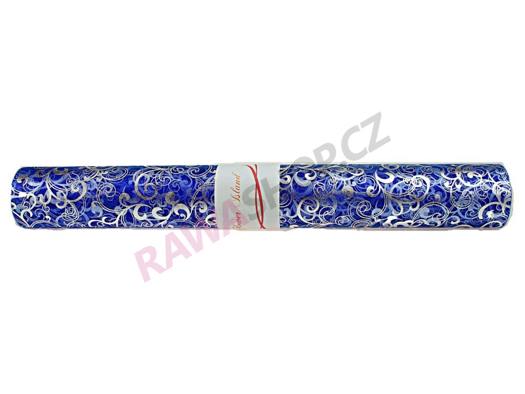 Produkt č. 808 5 Organza se vzorem 39cm 10 yds r blue silver TOSO39V
