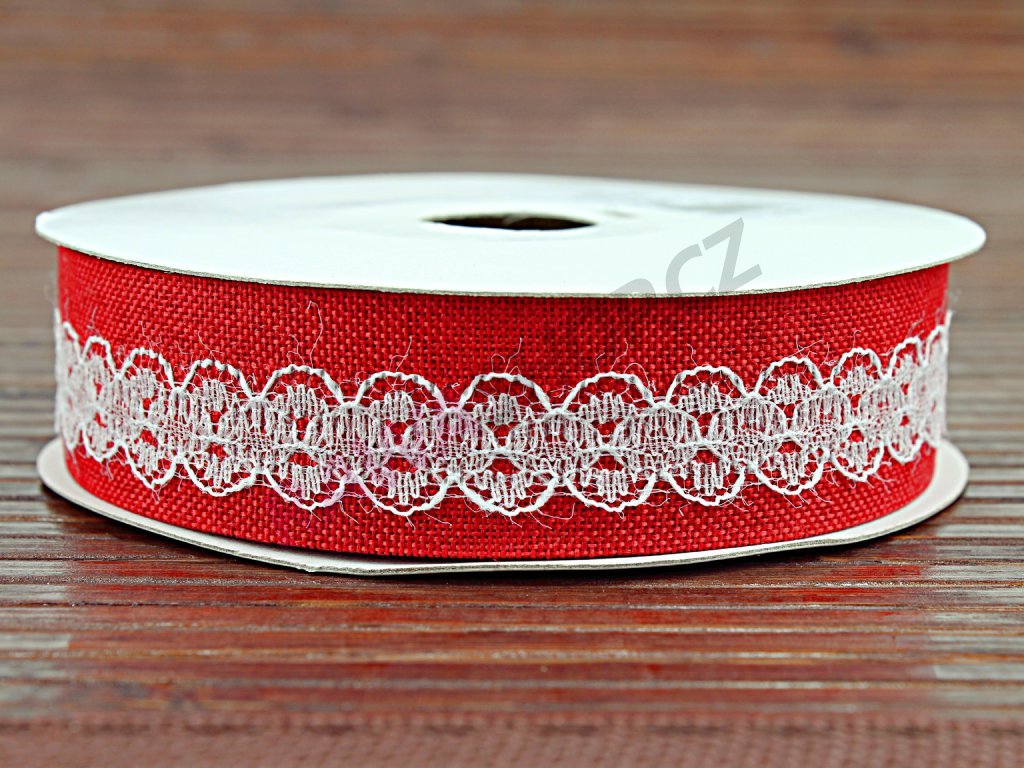 Produkt č. 966 7 cervena bili krajka