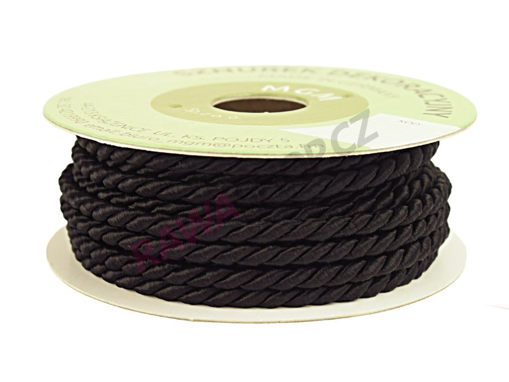 Produkt č. 1502 5 rozm 4 mm x 5 yard kolor 900 czarny