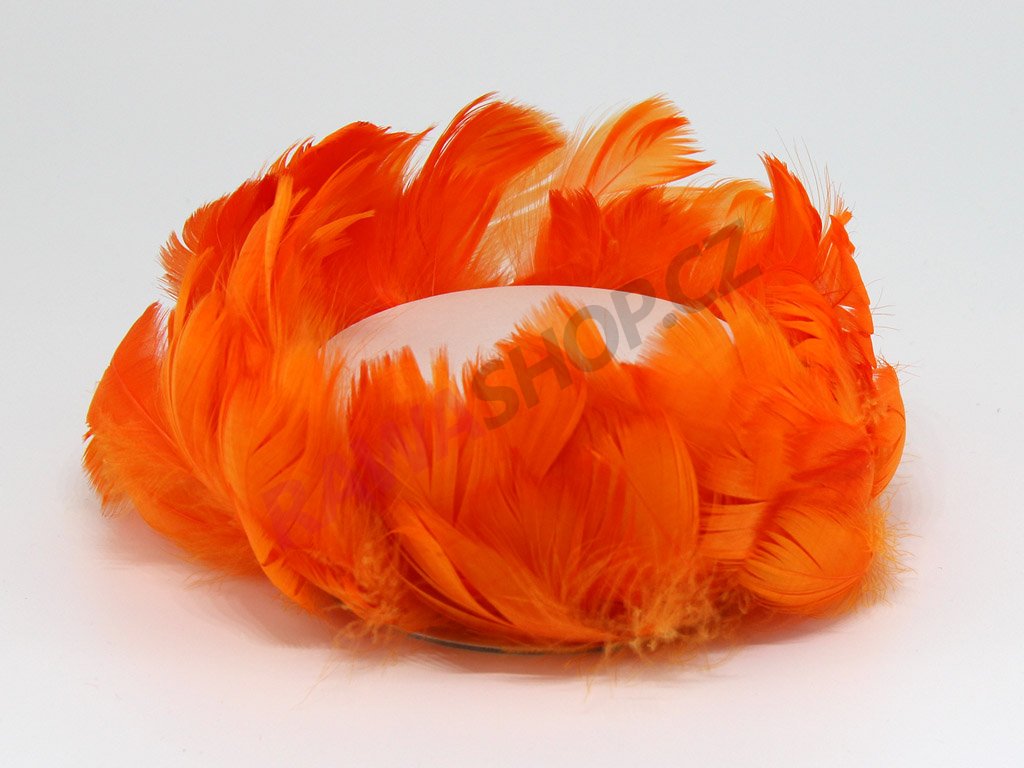 Peří na drátku - oranžové