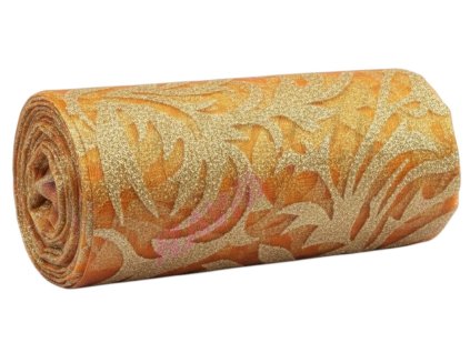 1. Glitter organza se vzorem 12cm orange gold TOSO0047 O G