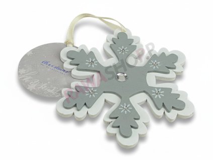 1. Dřevěná vločka šedá BE17 0280MR