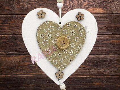 8A. Závěs s knoflíkem srdce bili