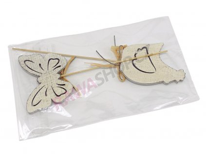 Zápich antik motýl, slepice TOHY 1764 MS 1