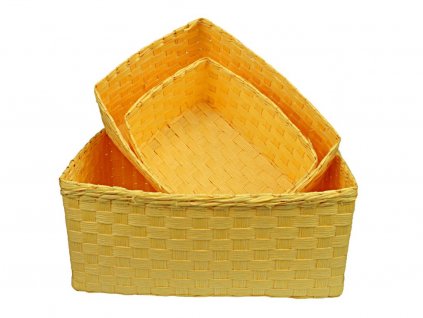 Box obdélník 3ks - žlutá