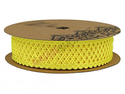 5. Stuha s mřížkou 2,5cm žlutá HY 1708Y