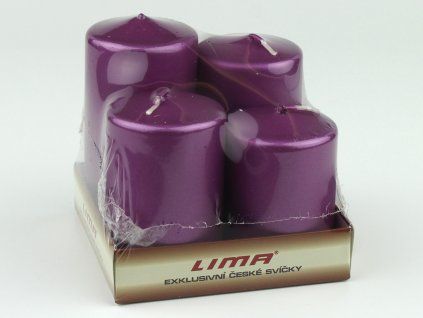 Svíce pyramida 50 m balení 4ks - violet