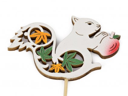 Zápich veverka 6ks - bílá