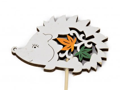 Zápich ježek 6ks - bílá