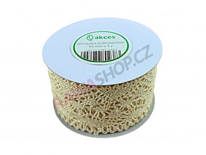 Stuha krajka 4,5cm ecru FS113 01