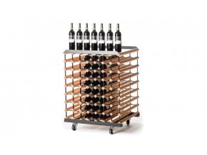 pojízdný stojan na víno s kapacitou 112 lahví