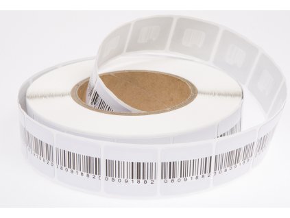 Ochranná samolepka 3x3 cm, 8,2 MHz, barcode, deaktivovatelná