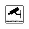 Piktogram - MONITOROVÁNO - (80 x 80 mm) (Barva desky ZLATÁ DESKA / ČERNÉ GRAVÍROVÁNÍ)