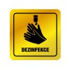 Piktogram - DEZINFEKCE - (80 x 80 mm) (Barva desky ZLATÁ DESKA / ČERNÉ GRAVÍROVÁNÍ)