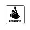 Piktogram - DEZINFEKCE - (80 x 80 mm) (Barva desky ZLATÁ DESKA / ČERNÉ GRAVÍROVÁNÍ)