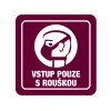 Piktogram - VSTUP S ROUŠKOU - (80 x 80 mm) (Barva desky ZLATÁ DESKA / ČERNÉ GRAVÍROVÁNÍ)