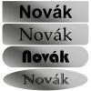 Jmenovka na dveře - gravírovaný plast (Barva desky ŽLUTÁ DESKA / ČERNÉ GRAVÍROVÁNÍ, Tvar OVÁL, Typ fontu ARIAL)