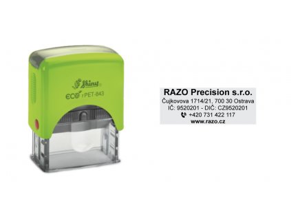 razitko shiny stamp stredni rpet 843 eco zelene firemni nahled