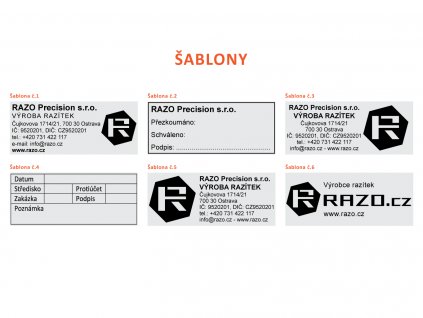 65x27mm sablony razitek