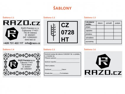 68x47mm sablony razitek