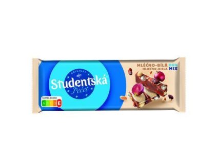 ČOKOLÁDA ŠTUDENTSKÁ PEČAŤ BIELA-MLIEČNA 90g