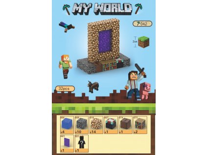 Svět Minecraft - magnetická stavebnice sada 32 dílný set
