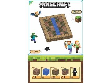 MINECRAFT - magnetická stavebnice sada 63 dílný set
