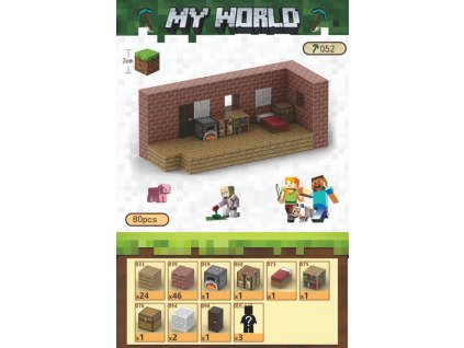 MINECRAFT - magnetická stavebnice sada 80 dílný set