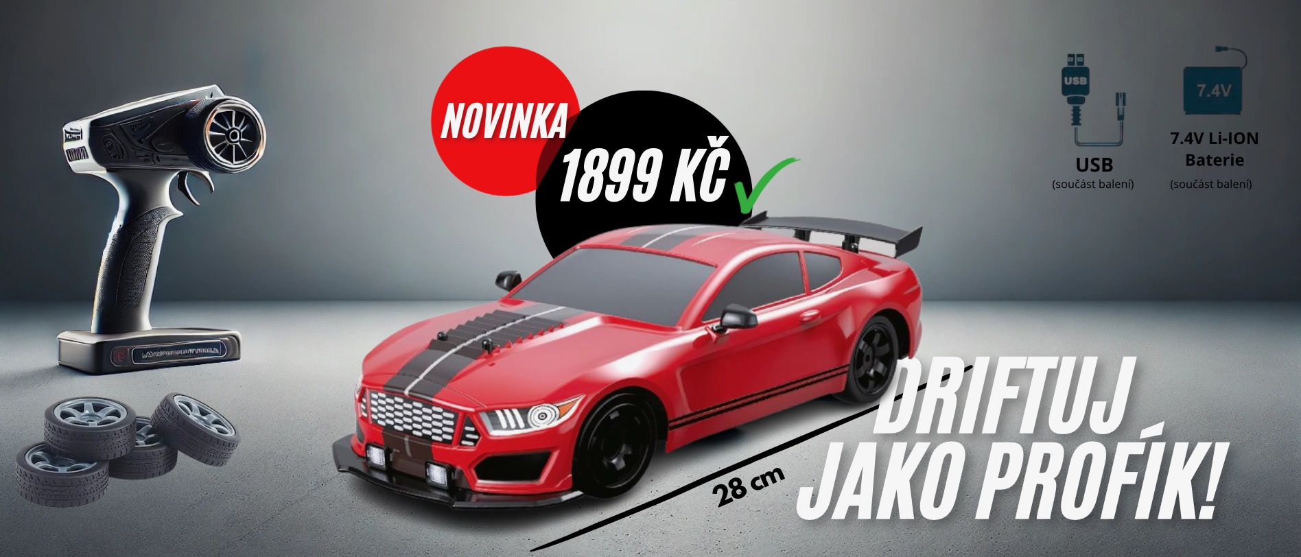 RC auto na dálkové ovládání - drift