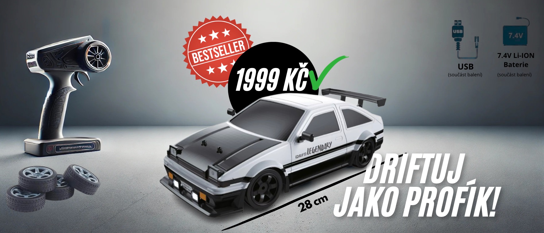 RC auto na dálkové ovládání - drift