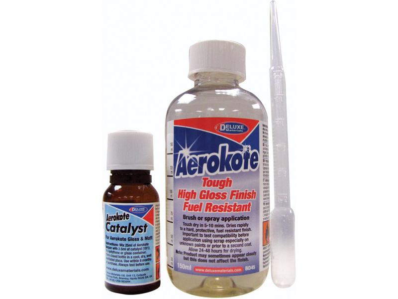 Fotografie produktu: Deluxe Materials Aerokote Gloss dvousložkový lesklý lak na potahy 150ml