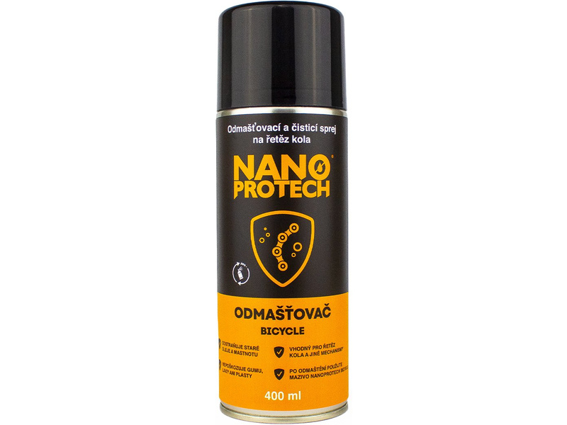 Fotografie produktu: NANOPROTECH BICYCLE odmašťovací a čistící sprej na řetěz 400ml