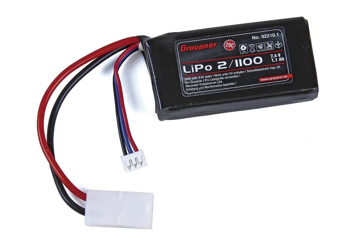 Fotografie produktu: LiPo-Aku Graupner 2/1100 7,4V s TAM konektorem
