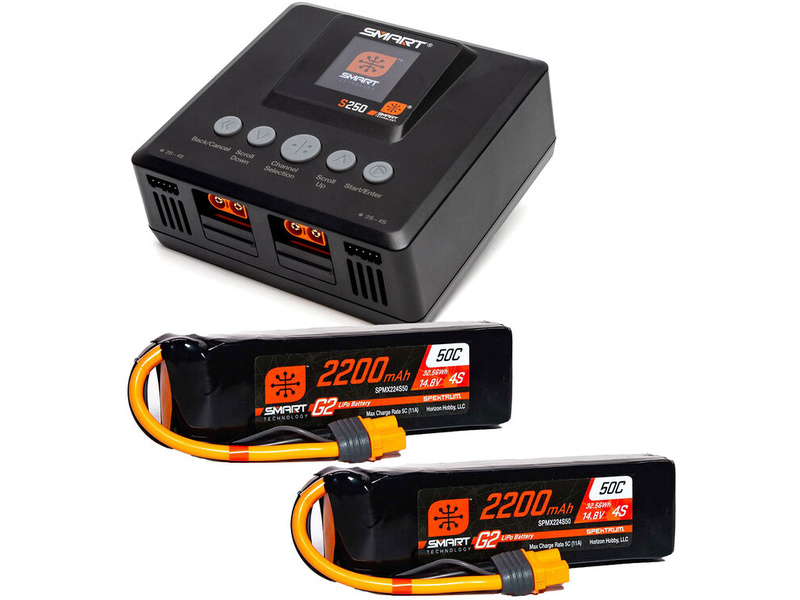 Fotografie produktu: Spektrum Smart Powerstage G2 Air 4S 2200mAh IC3 2x, nabíječ S250