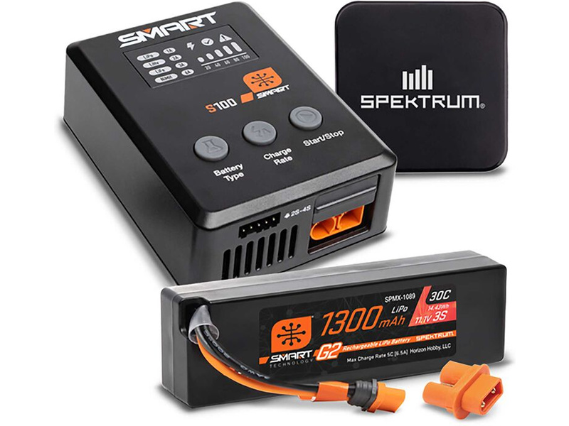 Fotografie produktu: Spektrum Smart Powerstage G2 Car 3S 1300mAh IC2, nabíječ S100, zdroj 65W