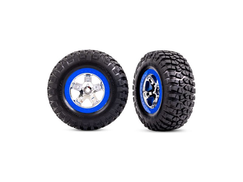 Fotografie produktu: Traxxas kolo 2.2/3.0", disk SCT chromovaný/modrý, pneu KM2 (2) (2WD přední)