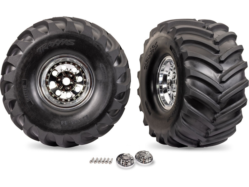Fotografie produktu: Traxxas kolo, disk chromovaný, pneu Terra Groove (pár)