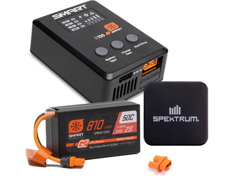Fotografie produktu: Spektrum Smart Powerstage Surface Bundle: 810mAh 2S 50C LiPo Battery (IC2) / S100 Charger / 65W Power Supply
