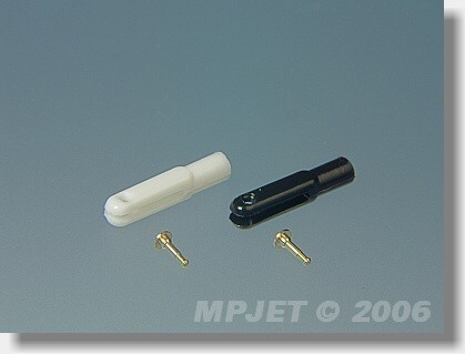 Fotografie produktu: MPJet Vidlička plast, délka 23 mm, šířka drážky 1,6, čep pr. 1,6, M2, balení 2 ks