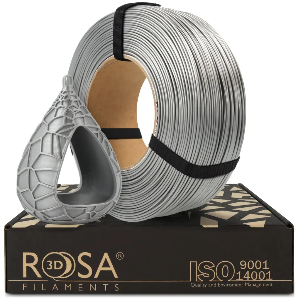 Fotografie produktu: ROSA Filaments ROSA PET-G Standard ReFill Hliníková